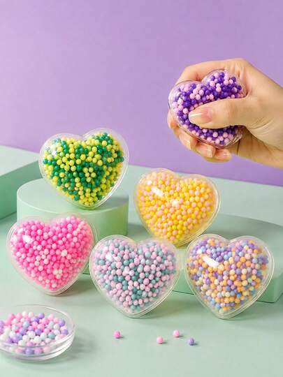 MINKOJA MINKOJA 1/3/6/9/12PCS Mini Squish Heart Shape Balls - Mini Mochi Squish Toys - Fidget Stress Balls For Adults, Cute Heart Shape Stress Relief Stress Ball, Squeeze Ball, Birthday Party Favors, Random Style And Color