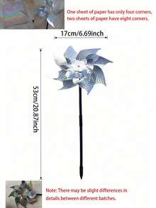 6Pcs Laser Reflective Spinning Windmill Rainbow Bird Repellent For Garden Yard Lawn - A - View 2