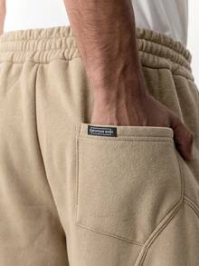 SWAVVY Men's Spring/Autumn Casual Loose Long Pants Standard Size Grey Reflective Panel Patchwork Pants - Khaki - View 5