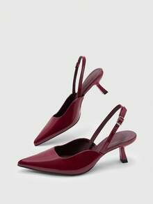 CUCCOO BIZCHIC Ladies Burgundy Elegant Outdoor Pointed Heel High Heels, Suitable For Summer Prom, Vacation And Other Occasions, Business Leisure, Spring Break - Burgundy 2 - View 10