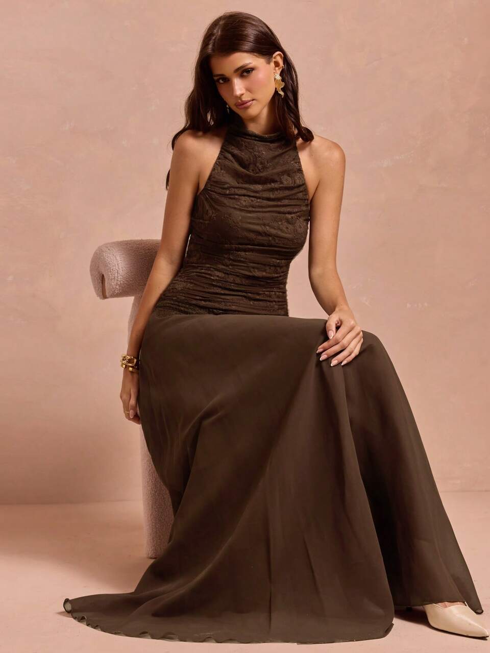 Enchnt Summer Women's Pastal Sleeveless Waist Cinched Ruched Dress, Shoulder Revealing, Elegant Sexy Dining Golf Prom Graduation Party