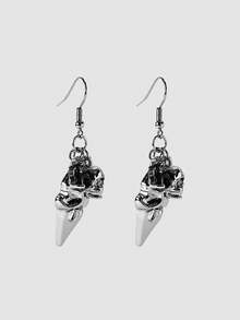 Earrings,Goth/Gothic/Punk/Grunge/Dark Gothic,Streetwear,Summer/Festival/Prom/Party,Vintage - Antique Silver - View 6