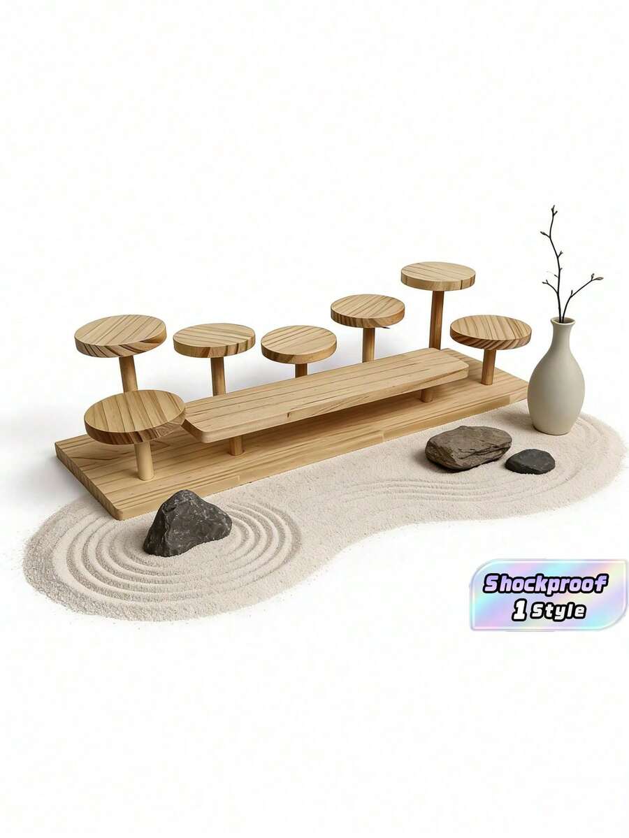 1 pieza Estantería de almacenamiento de escritorio de madera maciza multicapa, estantería de exhibición de cosméticos y perfumes, estantería de almacenamiento de suculentas
