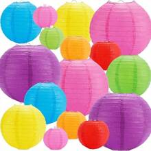 16/4 Stücke mehrfarbige hängende Papierlaternen - verschiedene chinesische Laternen, geeignet für Deckendekoration bei Partys, perfekt für Karneval, Festivals, Taufen, Geburtstage, Hochzeitstage, Veranstaltungen und Partyzubehör - Verschiedenfarbig - Übersicht 4
