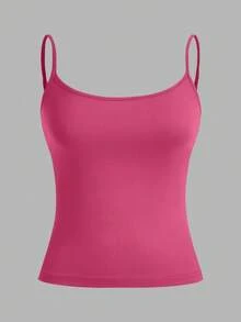 SHEIN PETITE CURVE 大尺碼女款 3件組緊身休閒細肩帶背心上衣 - 彩色 - 查看 7