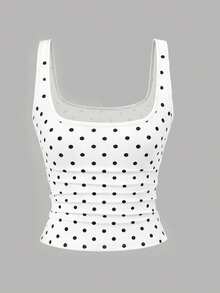 EMERY ROSE Plus Size Women's Casual Polka Dot Print Camisole Tank Top, Summer Tops Women - Multicolor - View 2
