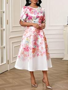 SHEIN Lady Đầm nữ họa tiết hoa phong cách thường ngày dự tiệc - Nhiều màu - Xem 5