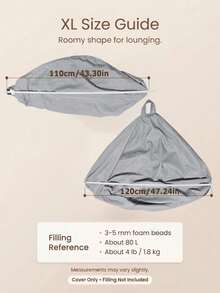 No-Fill Bean Bag Chair Cover, Featuring A Convenient Handle And Side Pocket, With 9 Color Options. Made From Soft And Durable Fabric, Securely Stitched For Long-Lasting Use. Suitable For Home Interior Furniture In Living Rooms And Bedrooms - Multicolor - View 6