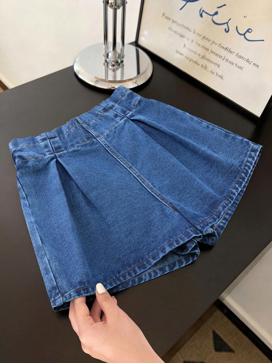 GlowEve Casual Y2K Versatile Everyday Pocket Button Distressed Casual Beach Denim Shorts For Women - Dark Wash - View 1