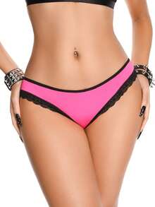AltBold 3pcs Y2K Women's Dark Lace Contrast Design Panties Set - Multicolor - View 6