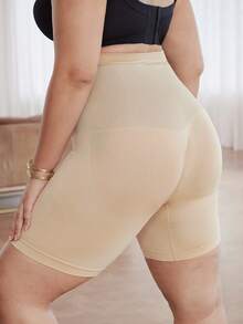 Slumbrini Plus Size High Waist Seamless Shaping Panties For Women, Tummy Control Briefs, Boyshorts - Apricot - View 3
