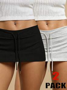 INAWLY Solva Celana Pendek Wanita Model Pinggang Rendah dengan Tali Serut - MultiWarna - View 3