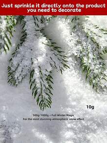 1 Bag1000g 500g 100g 50g 10g Realistic White Dry Granular Microfiber Fake Snow Filling Simulation Dry Snow For Photography Props Wedding Celebration Birthday Party Christmas Party Decoration Home Decor And Holiday Supplies - multicolor - View 16