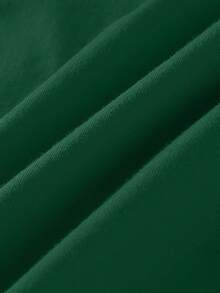 Plain Round Neck T-Shirt - Dark Green - View 6