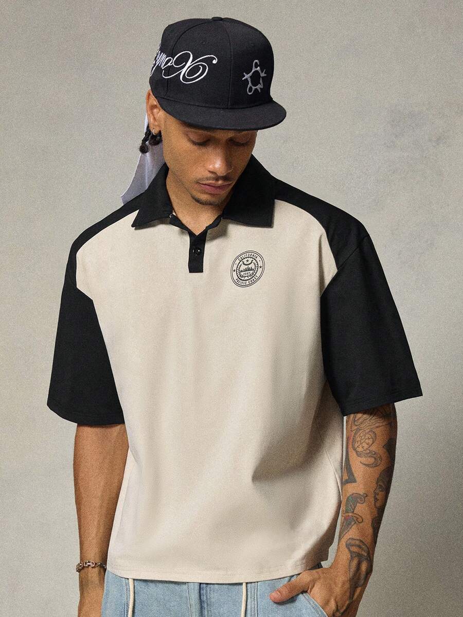 FRESIVO 男士休閒度假商務時尚拼接帥氣百搭 Polo 衫 - 彩色 - 查看 1