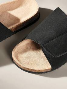 Solecia Women Casual Versatile Plush Round Toe Fluffy Flat Slippers For Christmas Summer - Black - View 7