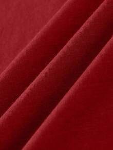Camiseta unicolor de cuello redondo - Rojo - Ver 6