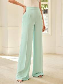 MOTF PREMIUM SPRING/SUMMER WOMEN'S CASUAL DATE WIDE LEG SUIT PANTS - Blue - View 5