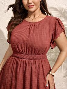 Comfylo Plus Size Dresses Beach Black And White Summer Casual - Dusty Pink - View 6