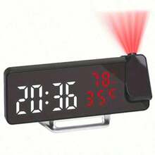 [LED Alarm Clock] LED Digital Projection Alarm Clock | Modern, Adjustable Brightness, 12/24H Format, Temperature, Date & Humidity Display, USB Powered For Bedroom, Home Office (Adapter/Battery Not Included) Room Decor Digital Clock Bedroom Decor Dormitory Decor Back To School School Decor School Surprise Home Decor School Supplies - multicolor - View 17