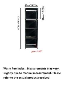 1pc Simple Bookshelf, Multi-Layer Home Floor Standing Storage Rack, Black/White, Multi-Functional Organizer Shelf, Single/Double Row, Space-Saving, Fashionable Minimalist Design, Suitable For Study Room, Easy Assembly Bookcase - Multicolor - View 14