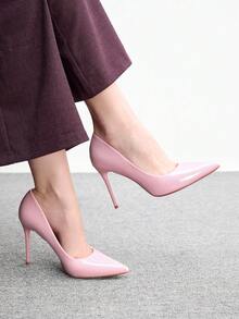 CUCCOO BIZCHIC 女款尖頭細跟中跟高跟鞋，優雅百搭休閒舒適套腳正裝鞋，適合上班、約會、派對、正式場合，春季鞋款 - 粉色. - 查看 5