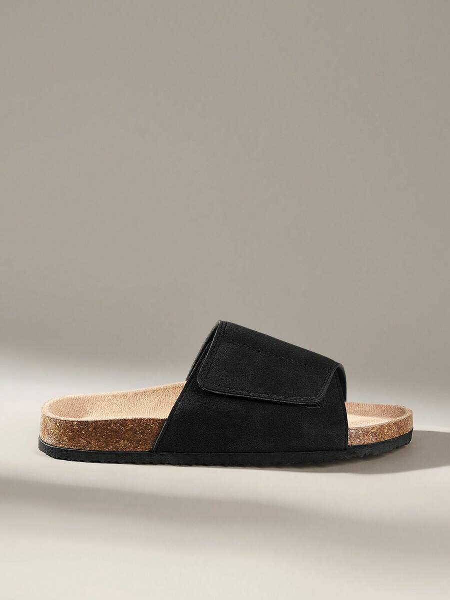 Solecia Women Casual Versatile Plush Round Toe Fluffy Flat Slippers For Christmas Summer - Black - View 1