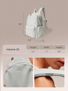 GLOWMODE Mochila de múltiples compartimentos para ir al trabajo, viajes y ejercicio 21L - Gris ahumado - Ver 8