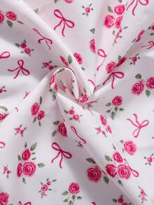 SHEIN Vintaside Kids 青少年女孩灰色連帽運動衫外套，秋季服飾，中長版花卉內裡單排扣大衣，韓系甜美風 - 灰色 - 查看 8