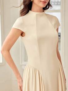 MOTF PREMIUM SPRING/SUMMER WOMEN'S CASUAL DATE APRICOT DRESS - Apricot - View 2