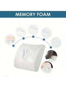 Memory Foam Pillow Support Seat Cushion Set, Large And Thick, Relieves Lower Back Pressure, Comfortable Hip Pillow, Double Straps For Back Support, Office Chair Pad, Car Seat Elevator Pad, Etc., Suitable For Home And Office Seat Pads And Backrests, - Black - View 8