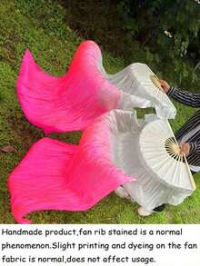 2Pcs Belly Dance Fans, Silk Tassel Bamboo Fans, Colorful Dance Props For Stage Performance & Mother's Day Gifts - Multicolor - View 14