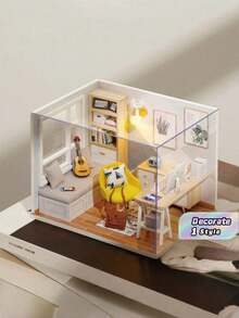 Mini Diy Cottage Sunshine Study Handmade Assembled Wooden Building Model Female Birthday Creative Gift - Multicolor - View 1