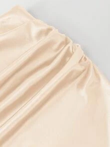GlowEve Women's Summer Elegant Sexy Color Block Lace Patchwork Wrap Skirt Date Night Beige - Apricot - View 4