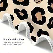 1 Peça Toalha de Praia de Microfibra Extra Grande & Ultra Macia - Estampa de Leopardo "Stay Wild", Secagem Rápida, Super Absorvente, Leve, Sem Areia, Ideal para Praia, Piscina, Camping & Viagem, Presente de Dia dos Namorados, Essencial de Praia | Design Inspirador - Caqui - Visão 9
