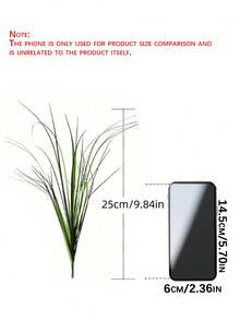 8/16-Piece Artificial Plant Set, Artificial Bush Wheat Grass Greenery, Artificial Green Plant Stems, Realistic Outdoor Plants, Home Decor, Simulation Tall Grass Artificial Plants, Indoor And Outdoor Decoration - Green - View 3