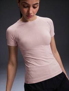 Powerista Women's Round Neck Short Sleeve Slim Fit Sports T-Shirt - Khaki - View 7