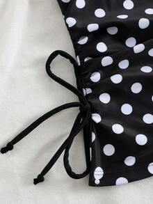Swim Basics 2件組女款條紋分體式泳衣，性感休閒派對泳裝，歐美風運動分體式泳衣 - 彩色 - 查看 5