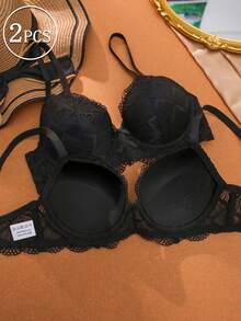 DesireSculpt 2 pièces/Set Soutien-gorge à armatures en dentelle pour femmes - Multicolore - Voir 3