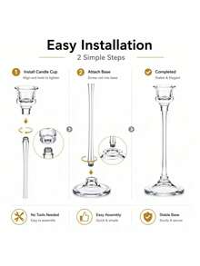 3/6/9/12Pcs Acrylic Candlestick,Romantic Tabletop Decorations, Suitable For New Year's, Valentine's Day, Weddings, And Banquet Center Decorations, Home And Hotel Decorations, And Birthday Gifts. - one-size - View 4