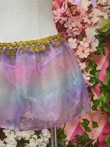 Spicy Aura 3pcs/Set Falda de Tul Iridiscente con Volantes Conjunto de Hada - Morado - Ver 10
