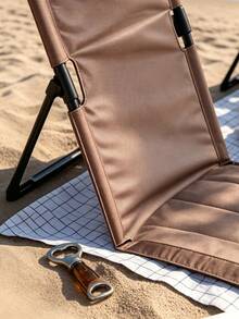 1PC Low Profile Compact Durable Oxford Cloth Lightweight Foldable With Back Support Portable Easy Carry 4 Colors Folding Low Camping Beach Chair For Picnic Hiking Travel Park Backyard Outdoor Ground Seat - Folding Chair - View 1
