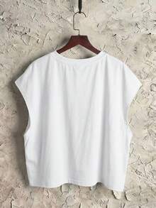 Manfinity ZONE917 White Metallic Beaded Cropped Tank Top With Metallic Strawberry Print Design - White - View 5