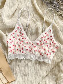 CottageSlumber 1pc Lace Patchwork Bustier & Non-Wired Bustier - Multicolor - View 7