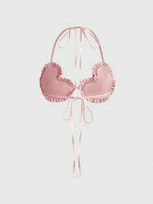 ROMWE Kawaii Women's Sexy Stereoscopic Heart Decor Camisole - Pink - View 2