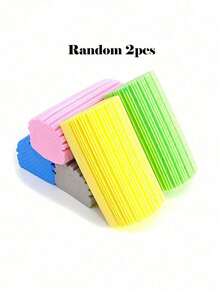 1pc/2pcs/4pcs Cleaning Duster Sponge Damp Tool -Reusable Household Sponges Dusters Magical Dust Sponge Suitable For Cleaning Blinds, Glass, Baseboards, Vents, Mirrors, Window Track Grooves - multicolor - View 12
