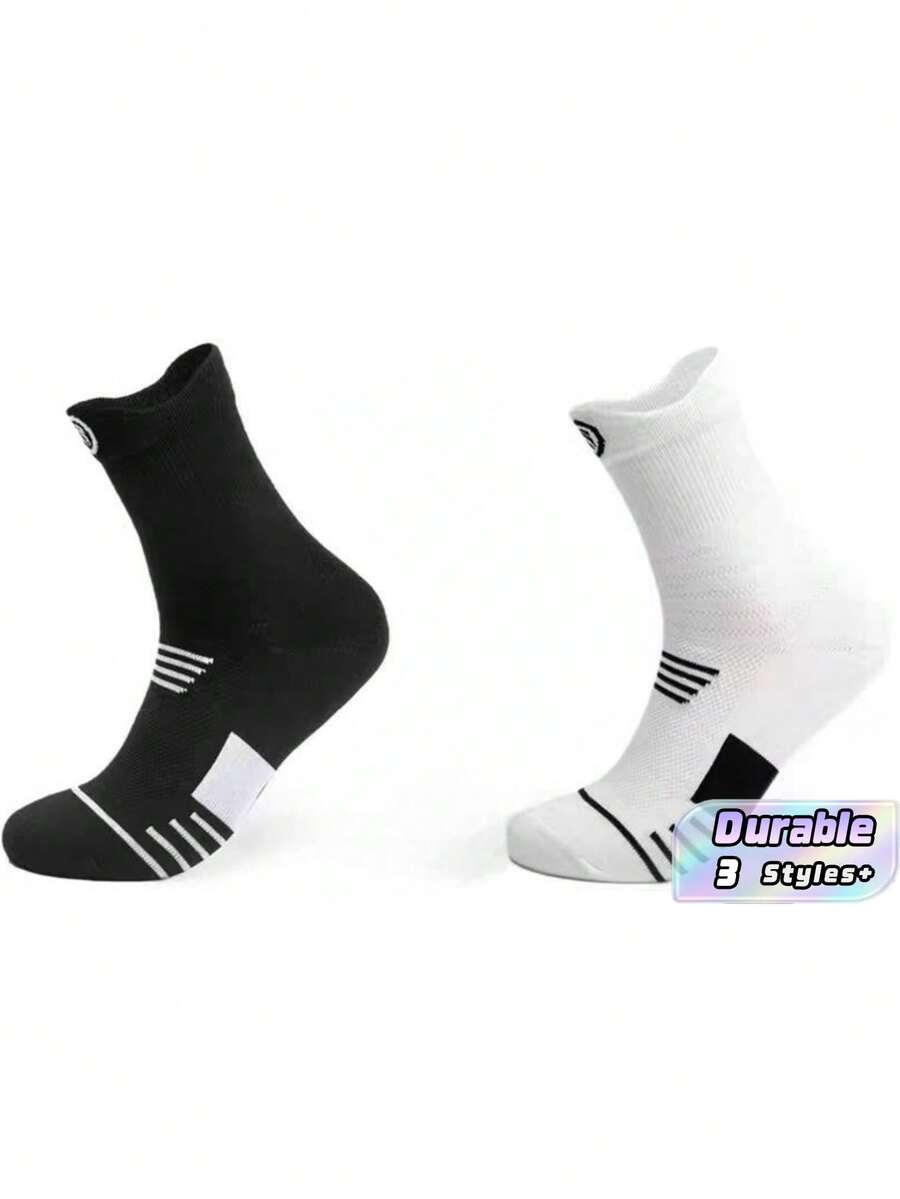 6 pares de calcetines de baloncesto de colores mixtos, calcetines de hombre con suela de toalla, calcetines de compresión para fútbol, correr y deportes al aire libre - Multicolor - Ver 1