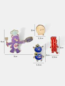 SHEIN X Care Bears 一套新款創意卡通動物圖案胸針，IP聯名設計，可愛個性化，簡約大方，也可作為飾品使用，適合各種派對、音樂會、節日，精美禮物 - 彩色 - 查看 10