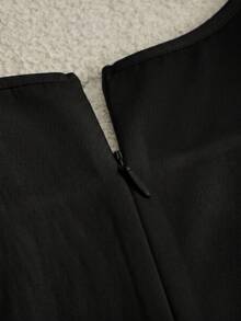 SHEIN PariChic 時尚優雅綁帶蝴蝶結洋裝 - 黑色 - 查看 6