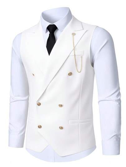 Manfinity Bizformal Rompi Jas Bisnis Pria Bahan Twill Putih